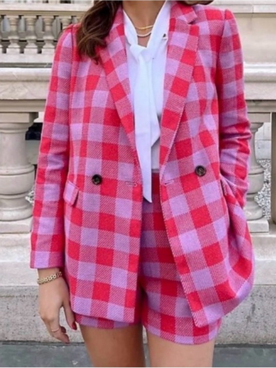 Ann Taylor Jackets & Blazers - Ann Taylor Blogger Pink and Lavender Checked Blazer size 8